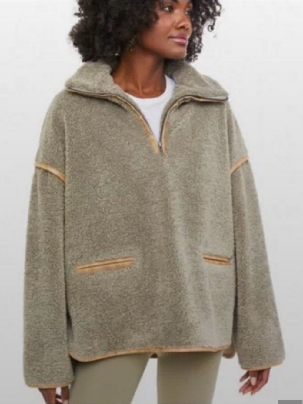 Tuckernuck Sherpa Half-Zip Pullover with Contrast Trim